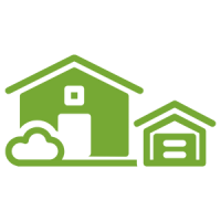 Icon used to represent an ADU building built next to the main house